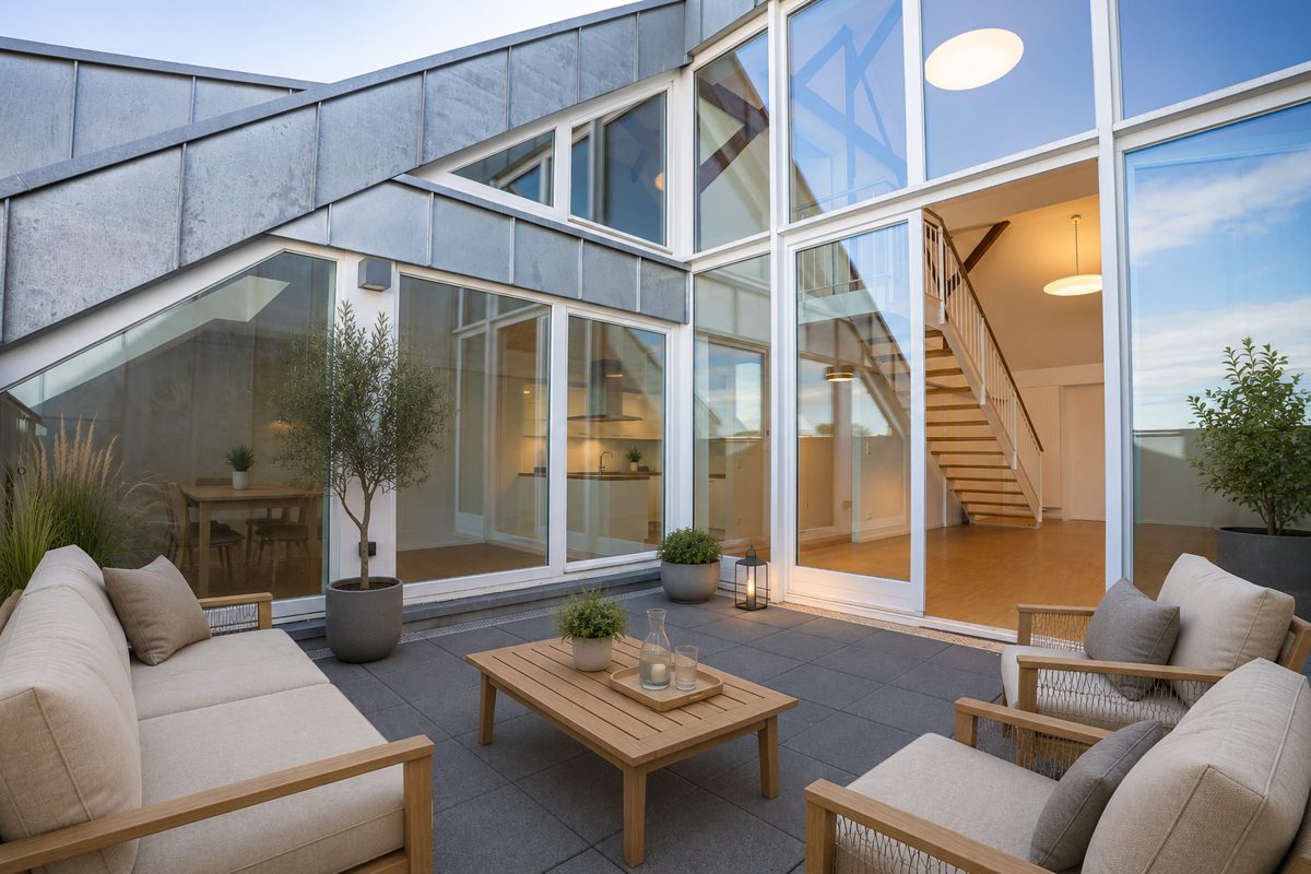 Immobilienangebot - Aachen / Laurensberg - Alle - Exklusives, saniertes Penthouse mit großer Dachterrasse und Einbauküche