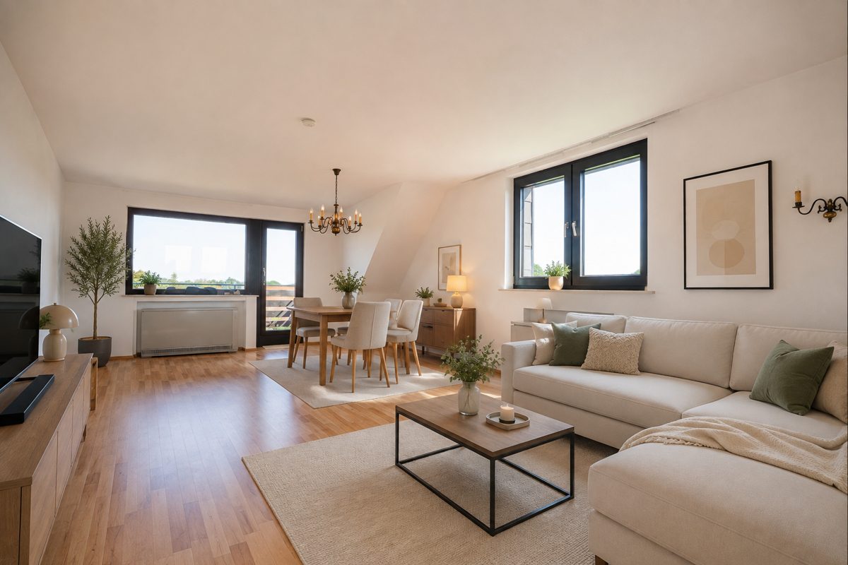 Immobilienangebot - Aachen - Alle - Großzügige Dachgeschosswohnung mit Balkon und Weitblick ins Grüne